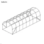 Foliengewächshaus 3×8×2 m