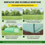 Foliengewächshaus 3×8×2 m