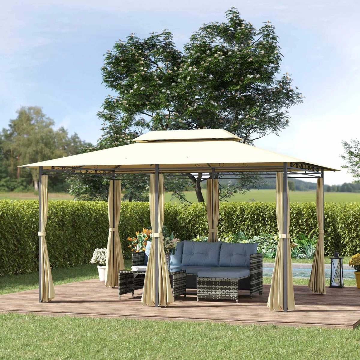 Gartenpavillon 4×3 m – Beige