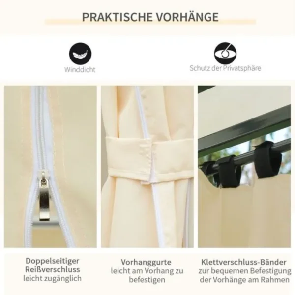 Gartenpavillon 4×3 m – Beige