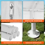 Garagenzelt – Premium 38 mm Konstruktion + 280 g/m² Plane