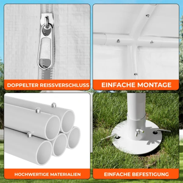 Garagenzelt – Premium 38 mm Konstruktion + 280 g/m² Plane