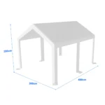 ersatz-dachplane-3x4m-2 Ersatz-Dachplane für Premium-Garagenzelt 3×4 m | 280 g/m² PE