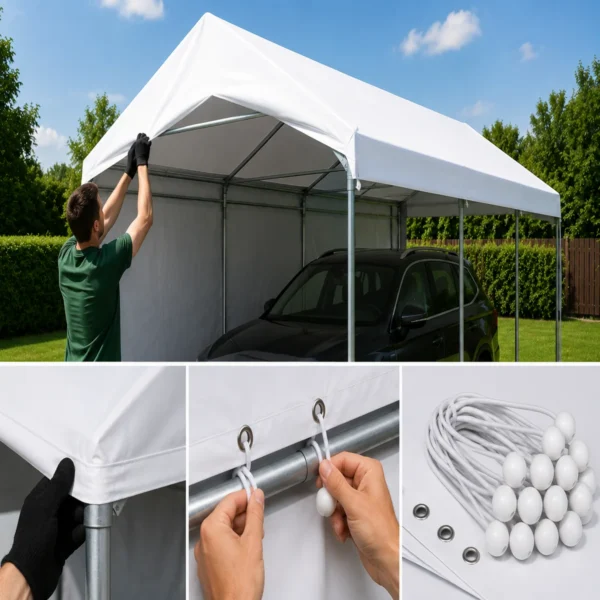 ersatz-dachplane-3x4m-3 Ersatz-Dachplane für Premium-Garagenzelt 3×4 m | 280 g/m² PE