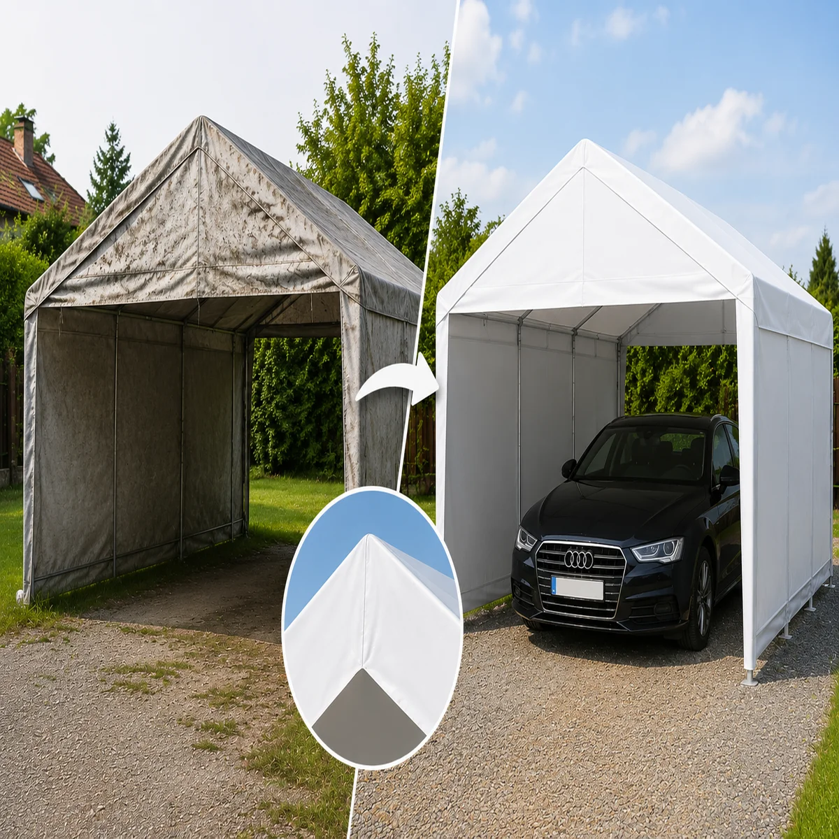 Ersatz-Dachplane für Premium-Garagenzelt 4×6 m | 280 g/m² PE