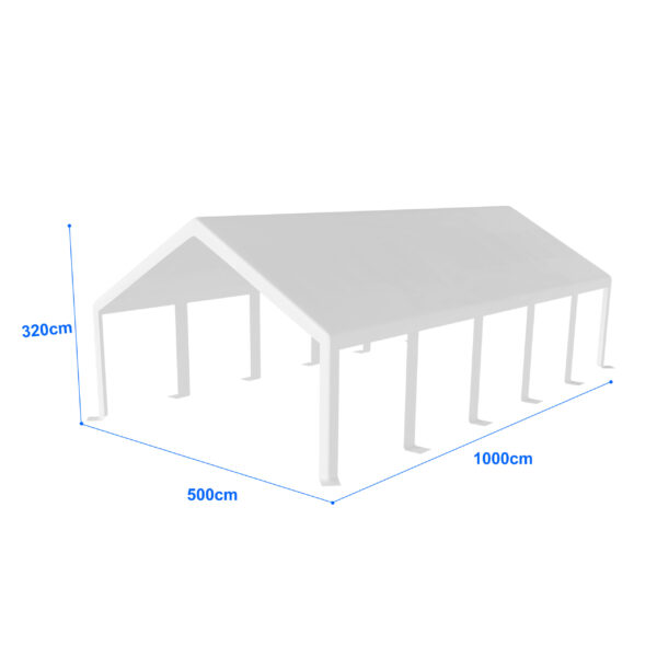 ersatz-dachplane-5x10m-2 Ersatz-Dachplane für Premium-Garagenzelt 5×10 m | 280 g/m² PE