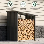 Metall-Brennholzunterstand Premium 89 × 163 × 154 cm (1,5 m²)